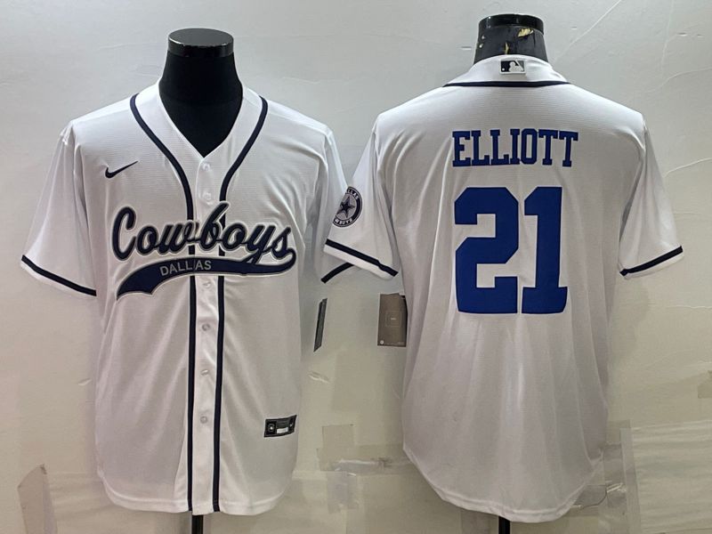 Men Dallas Cowboys #21 Elliott White 2022 Nike Co branded NFL Jerseys